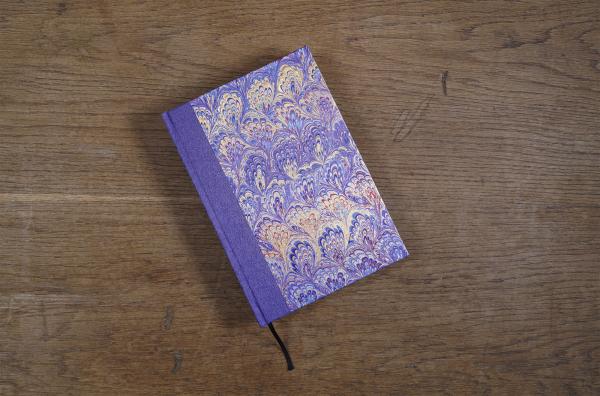 Notebook A5 with green marbled paper from Italy